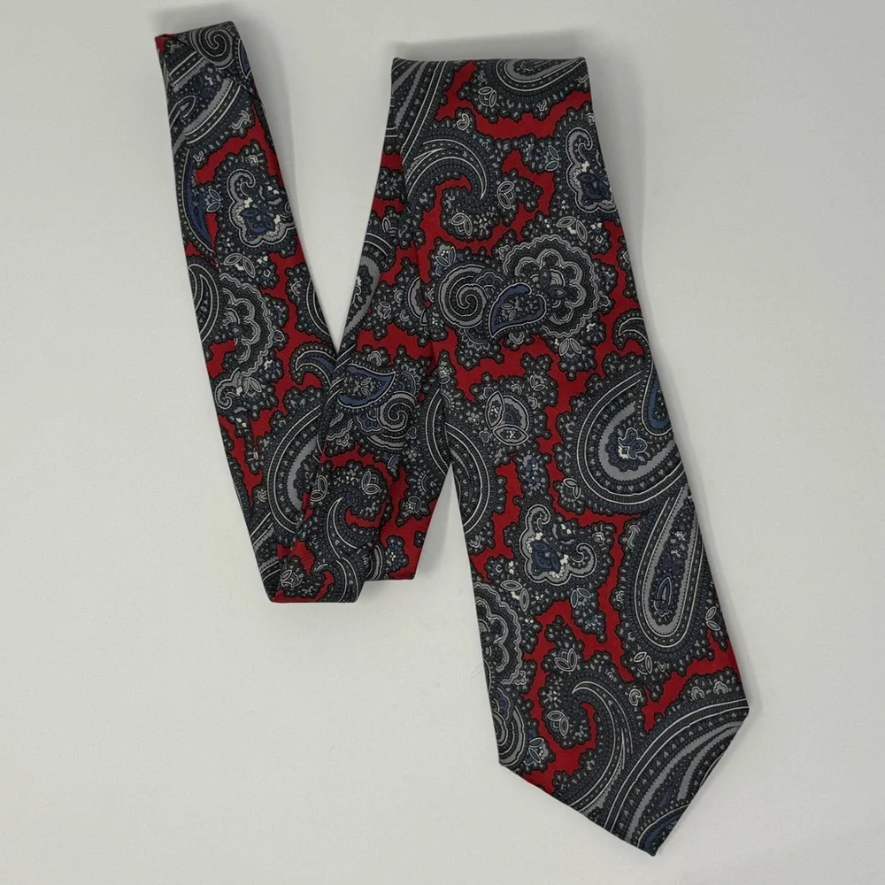 Vintage Bert Pulitzer Paisley Silk Neck Tie, preppy, classic, retro, work office
